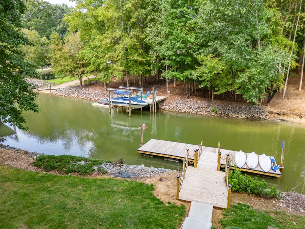 a dock on a lake
